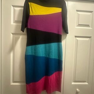 New York & Company Multicolor Midi Dress